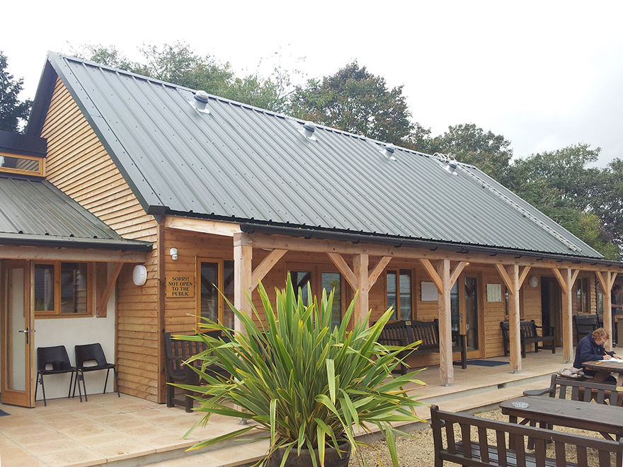 timber framing porch in dorset